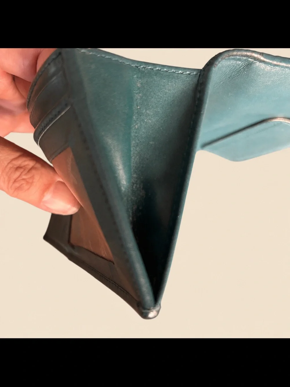 Salvatore Ferragamo PEACOCK Teal Leather Continental Wallet EUC